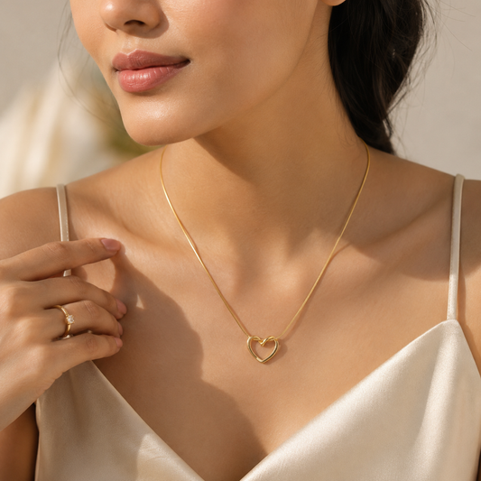 Levixa 18k Gold Heart Necklace Anti-Tarnish Waterproof Jewelry"